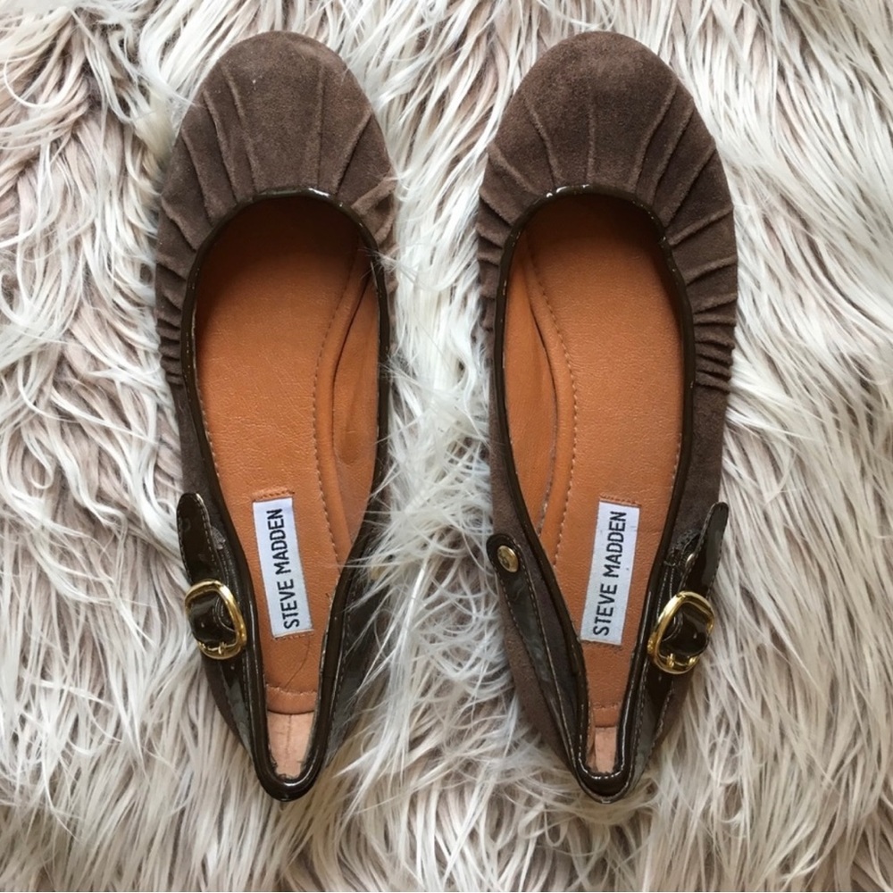 Steve Madden Brown Suede Ballet Flats